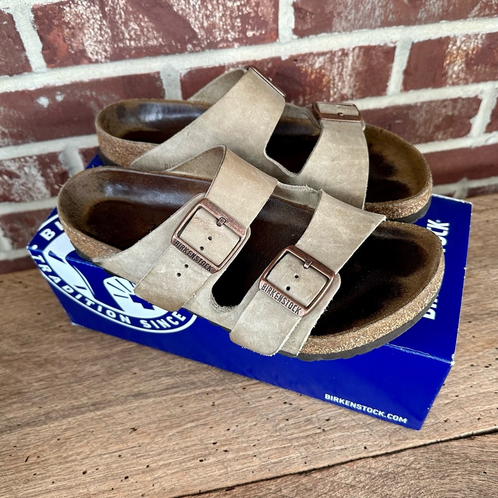 Birkenstock Arizona Soft Footbed Sandal EU 39, 8 US, Tobacco Brown Oiled Leather